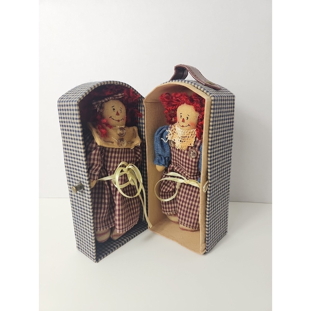 Vintage Raggedy Ann & Andy ‎ Dolls Decor  With Case